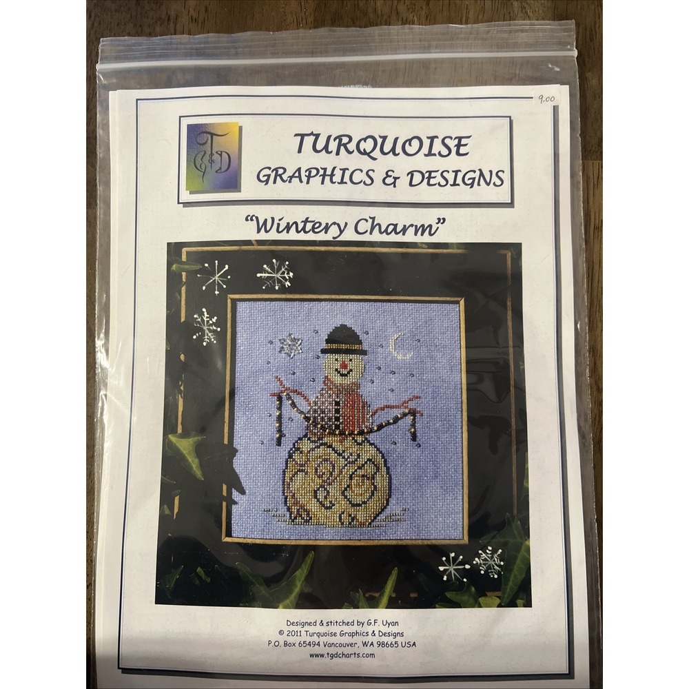 Turquoise Graphics & Designs "Wintery Charm" Cross Stitch Kit Brand New